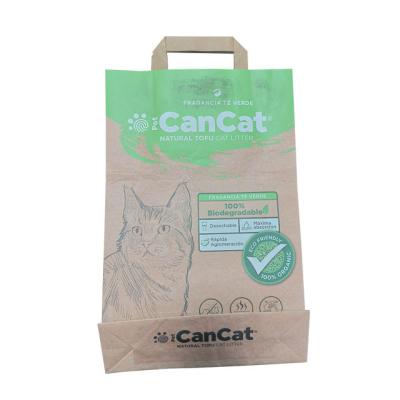 Sacos de papel biodegradáveis de Kraft para Cat Litter Packaging Custom Print