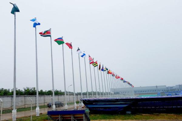 Automatic Control Stainless Steel Flagstaff Remote Distance 50M Flag Raising Time Adjustable