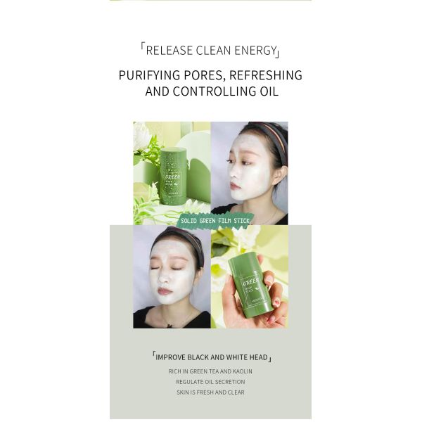 High Quality Green Tea Deep Cleanse Maskl Cleansing Facial Mask Stick Oil Control Acne Relief 40g Home Use