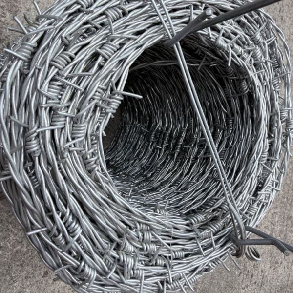 Anti Climb Barbed Wire, 14x14 BWG Hot Dipped Galvanized Double Strand for Prison Wall Top and High Security Fence – 100m