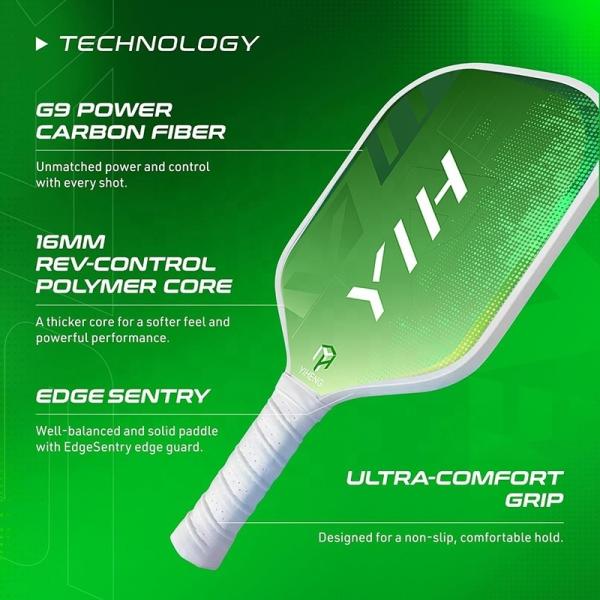 Paddle Shape Rectangular Carbon Fiber Pickleball Paddle for Professional Players
