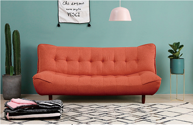 Fashion Embossing Decent Recycle Foam Single Sofa Bed For Young People 1860 * 1180 * 385