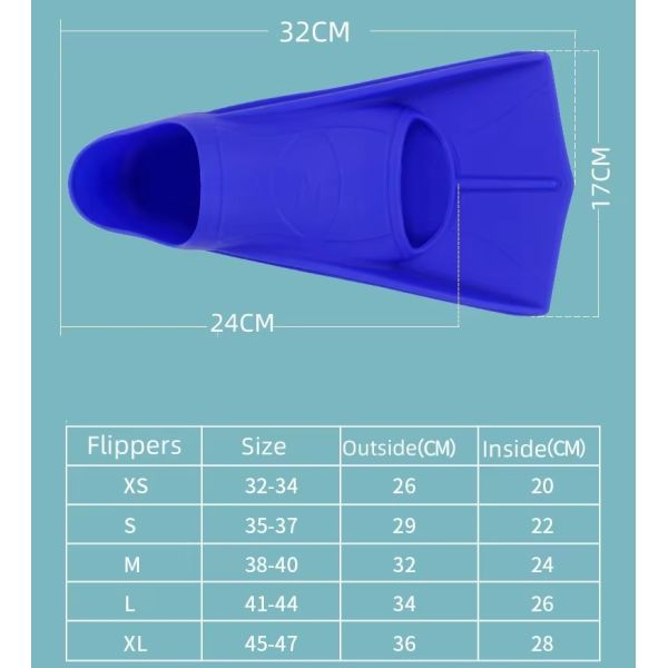 Silicone Durable Swim Flippers with Full Foot Design for Swimming and Training