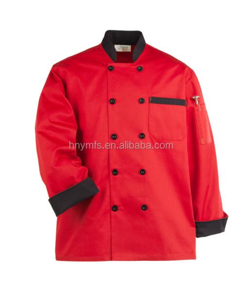 The most popular and cheapest custom made long sleeve white/black hotel uniform for chefs