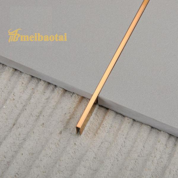 PVD Rose 6mm Stainless Steel Tile Trim JIS Standard For Wall Decorative