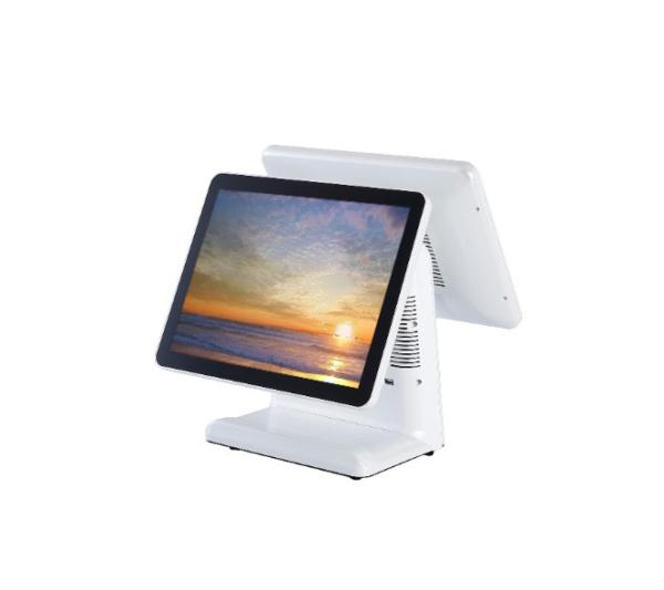 15 Inch Capacitive Dual Screen Pos I3 CPU White Color With Thermal Printer