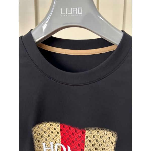 Crew Neck Embroidered T-shirt | 3D Letter & Pattern Design Luxury Round Neck Men's T-Shirt Jersey Manufacture