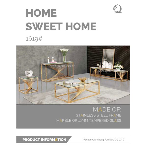 Tempered Glass 150x45x85cm SS Console Table French Style Gold Metal Legs