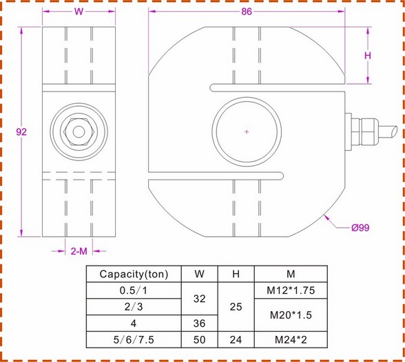 4000kg S-beam load cell 5000kg S-type load cell 6000kg S shaped load cell IP68