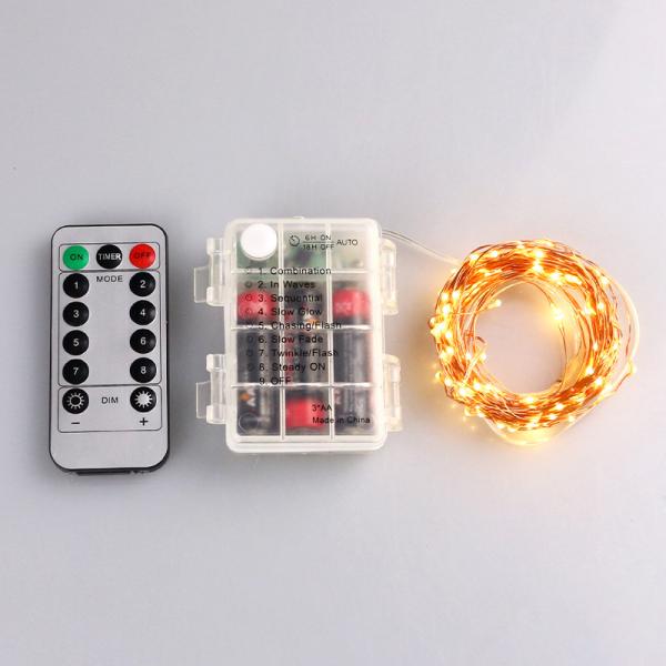 13 Key IR Remote Control 3*AA Battery Powered LED String Lights For Christmas, Party, Festival Decoraction