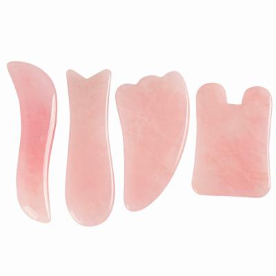 Rosa grupo de Skincare Gua Sha Rose Quartz Jade And Gua Sha de 4 partes