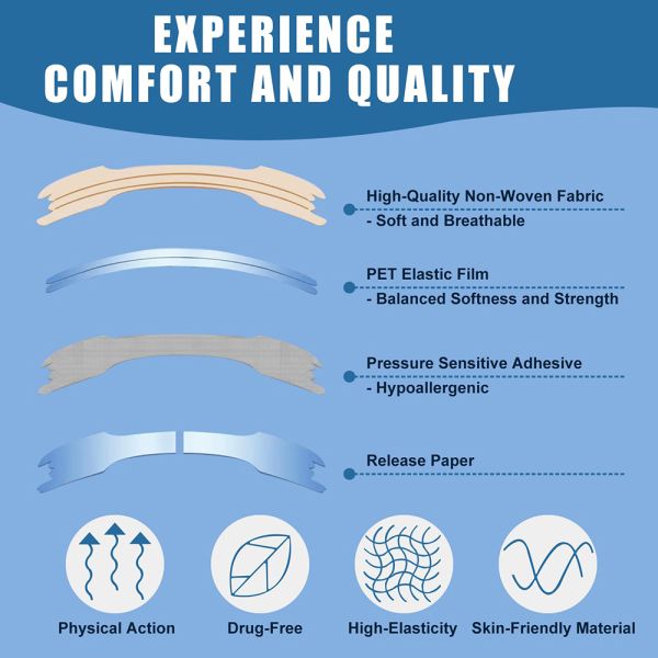 Flexible Drug Free Nasal Breathing Strips Instant Congestion Relief Hypoallergenic