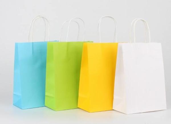 Custom Logo Paper Kraft Shopping Bag Embossing With Handle