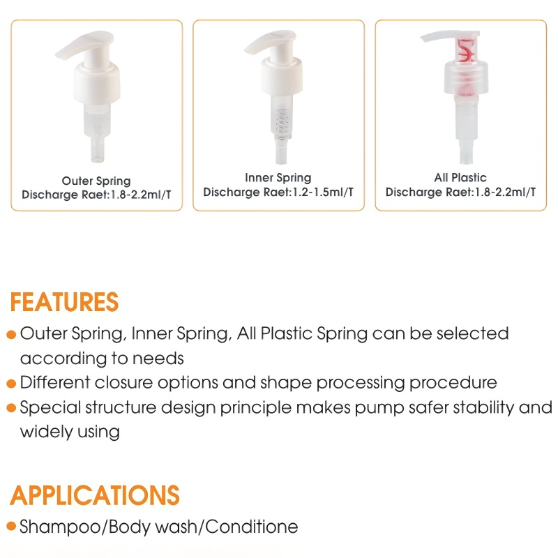 All-plastic Lotion Dispenser Pump with 360° Turn Actuator and 250ml Capacity for Personal Care