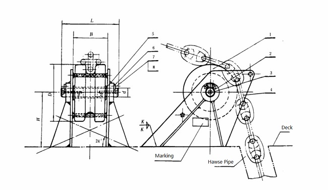 Cb/T 290 Anchor Chain Roller Wheel Ship Mooring Equipment