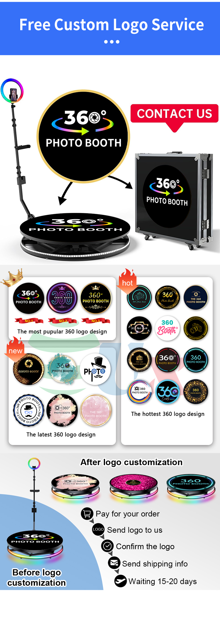 360-градусный фотошток для свадеб Все аксессуары Реквизиты Опциональная грузоподъемность 500 кг