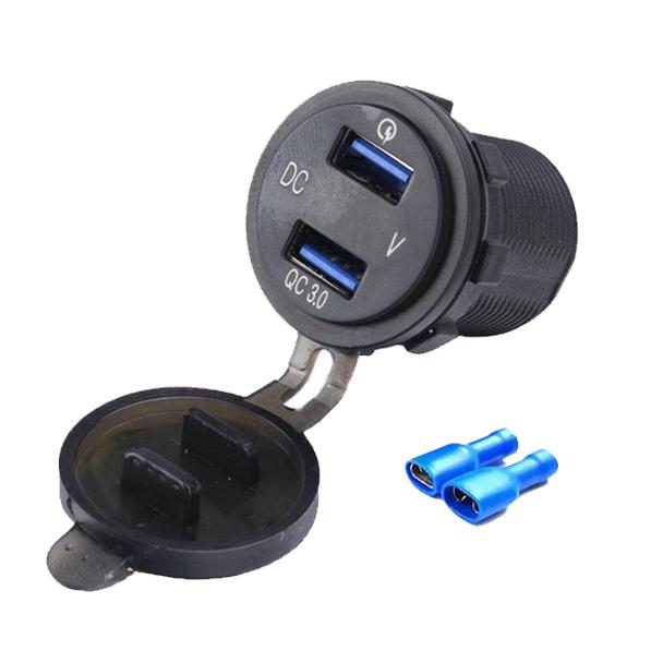 Chargeur de voiture double QC Smart Display 18W à charge rapide