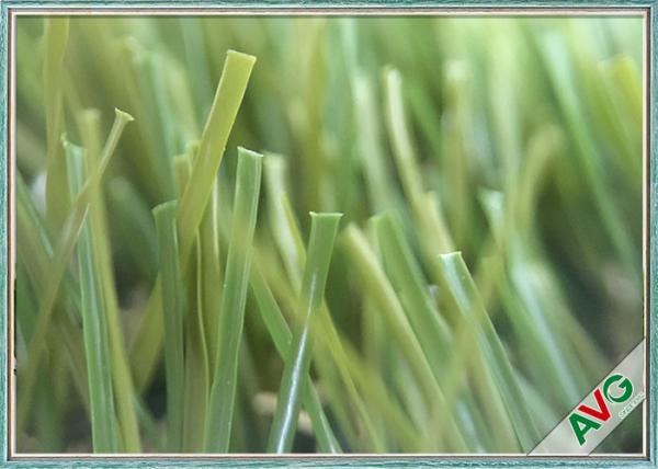 Anti - Wear Landscaping Artificial Grass With Field Green / Apple Green Color