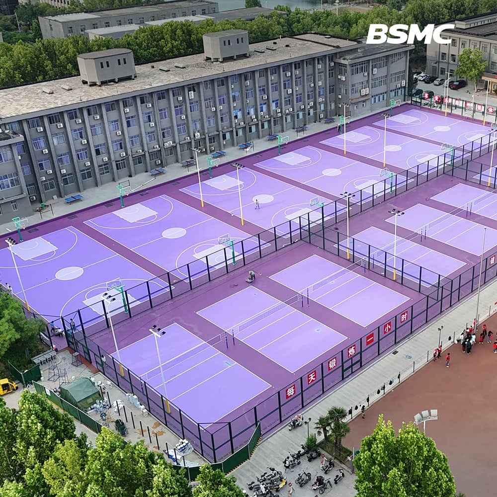 Sandwich System SPU Multifunction Sports Flooring Durable Weather Resistance UV Stable Eco-friendly Multipurpose Sports Court