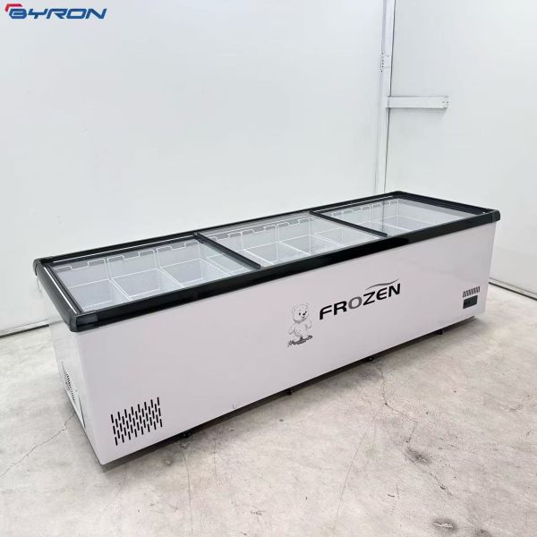 OEM Commercial Ice Cream Freezer Island Display Freezer For Supermarkets