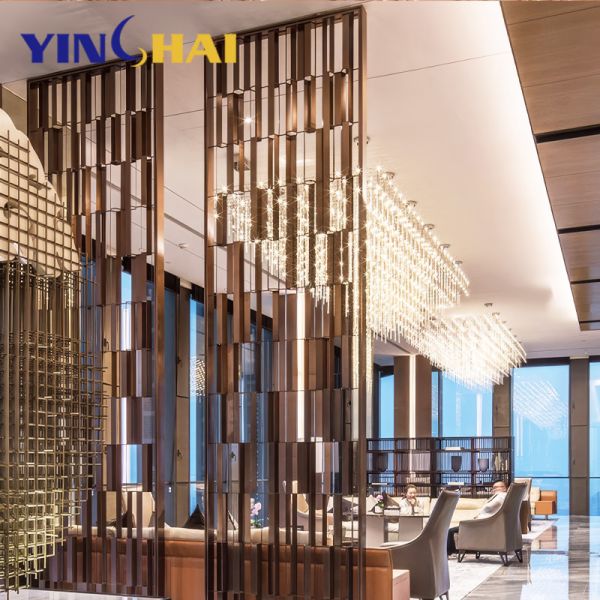 Stylish Metal Room Divider For Hotel Lobby Partition And Decoration Engineering