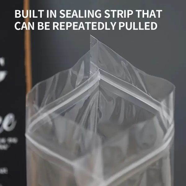 2025 New Arrival Transparent Flat Bottom Zipper Top Plastic Packaging Bag Clear Food Healthy Bags
