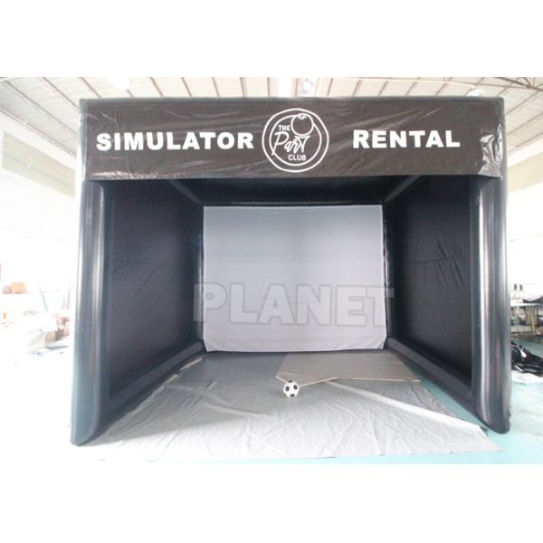 Шатер имитатора гольфа экрана на открытом воздухе логотипа черноты крытого спорта изготовленного на заказ раздувной