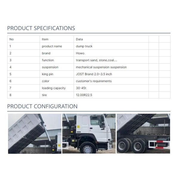Howo Brand 6x4/8x4 Dump Truck 371/430Hp  for Coal Transportation