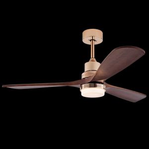 Ventilateur de plafond en bois massif d'usine en gros avec télécommande et lumière