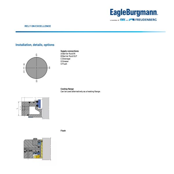 Agitators Reactor Mechanical Seal Liquid Lubricated Eagleburgmann