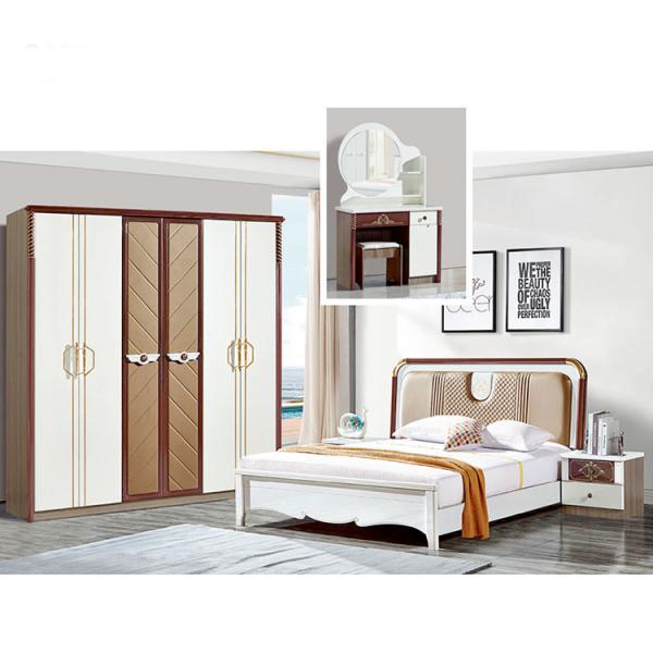 MDF Glass Wooden Minimalist Bedroom Set OEM Ecofriendly Durable