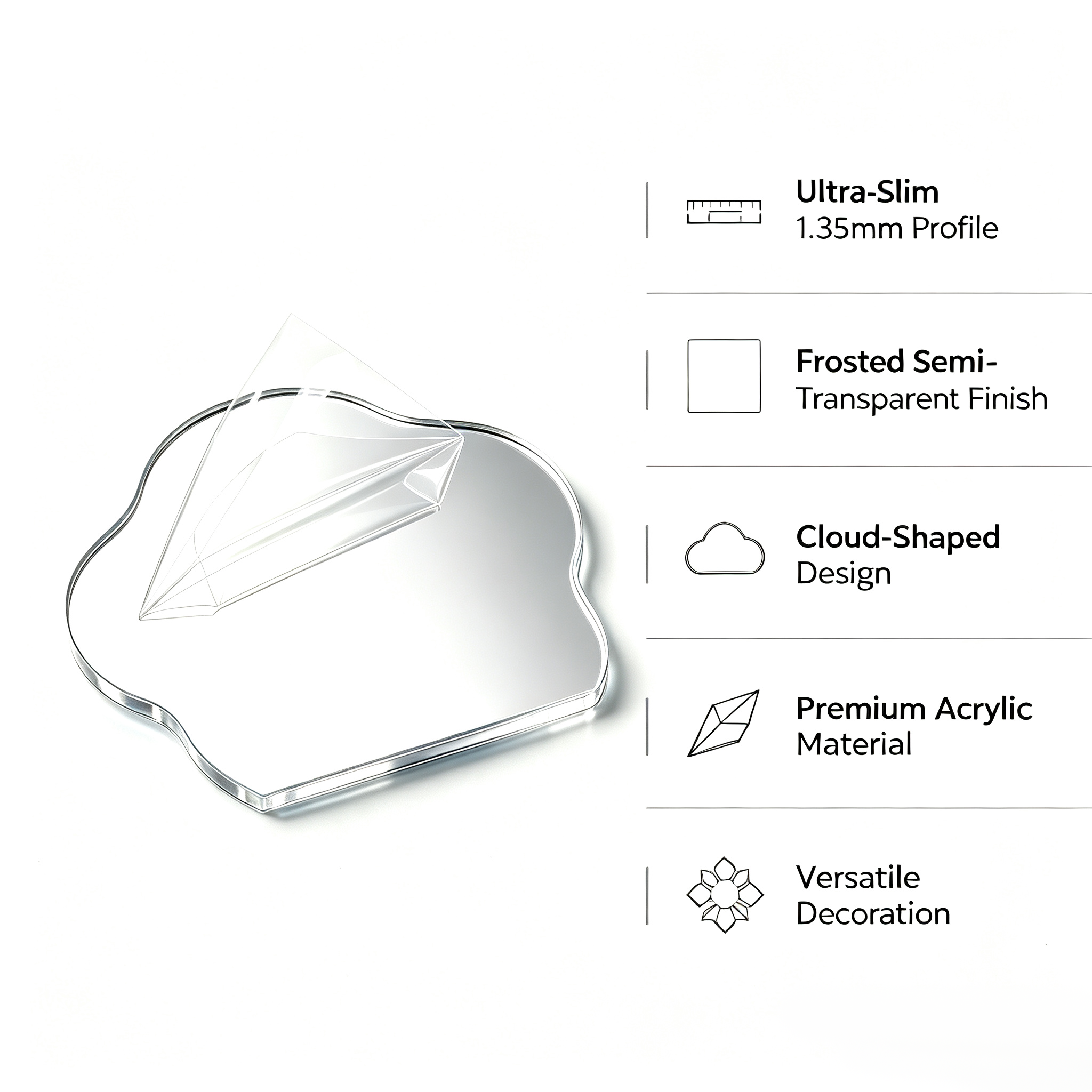 Cloud Shape Acrylic Two Way Mirror Holiday Gift Table Acrylic Mirror Lamp