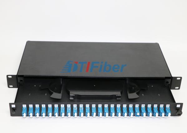 Painel de remendo Dustproof da fibra ótica da montagem em rack com material de aço laminado
