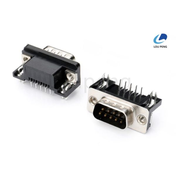 D-SUB Connector 9pin male 8.08, half gold vinyl, riveted