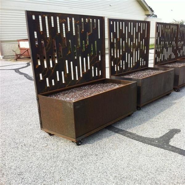 Grandes painel de Corten e caixa decorativos de aço retangulares do plantador para o jardim