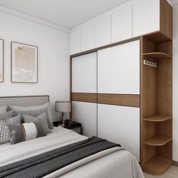 2 Glass Door Cabinet 18mm Sliding Door Wardrobe Wooden For Dressing Room