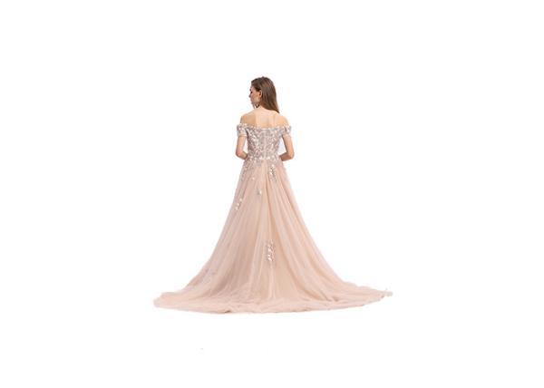 Off The Shoulder Long Bridesmaid Dresses , Pink Lace Beaded Modern Bridesmaid Dresses