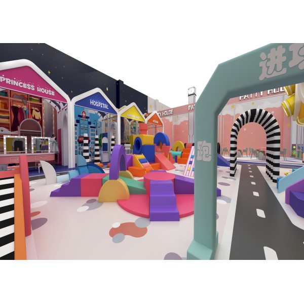 Interstellar Space Theme Indoor Playground with Multi Level Obstacle Course Digital Interactive