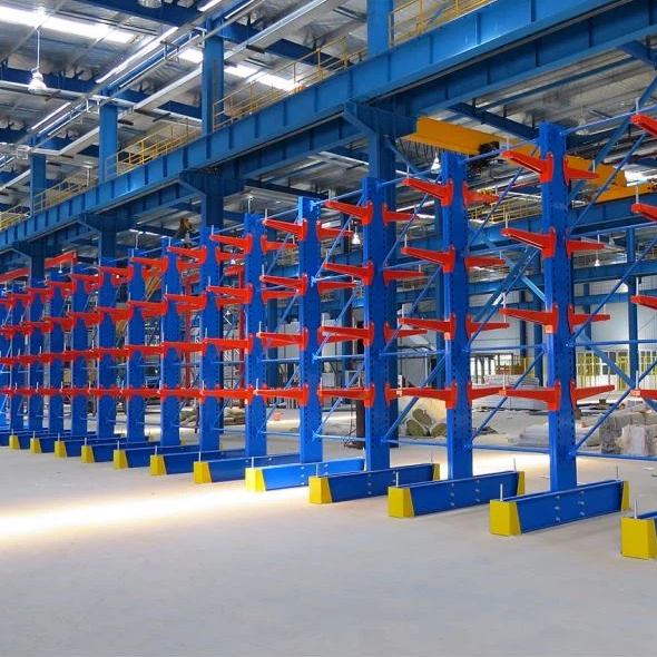 Double-Sided Heavy Duty Metal Storage Cantilever Racks for Lumber