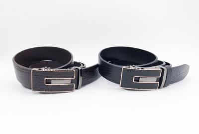 Da largura automática da correia 3.5cm da curvatura dos homens superfície lustrosa de couro genuína preta