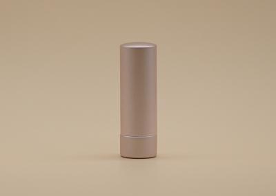 Empalideça - a forma simples metálica do cilindro do sentido 3.5g dos recipientes cosméticos cor-de-rosa do batom da cor de Rosa