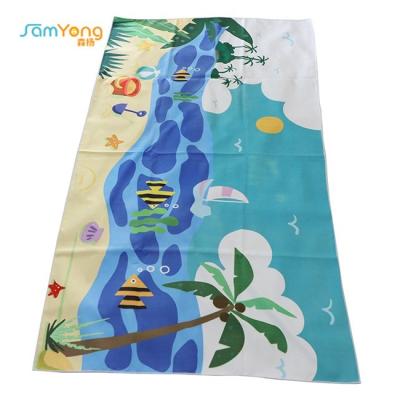 Palmier répulsif imprimé fait sur commande de serviette de plage de sable pour surfer