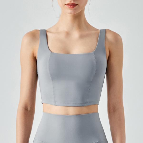 Fishbone Line Thin Sports Bra Female Fitness Top With Bra Cushion