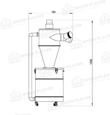 OEM Cast Iron Woodshop Dust Collector 500*850mm Collection Bag