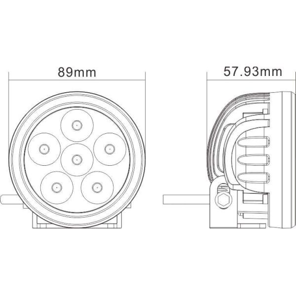 Sales Round led work lights for shop off road truck HCW-L1868 18W
