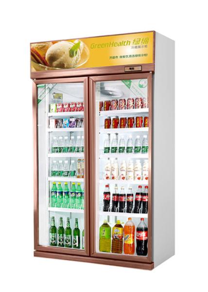 Large Space Transparent Glass Door Drink Refrigerator For Product Refrigerated
