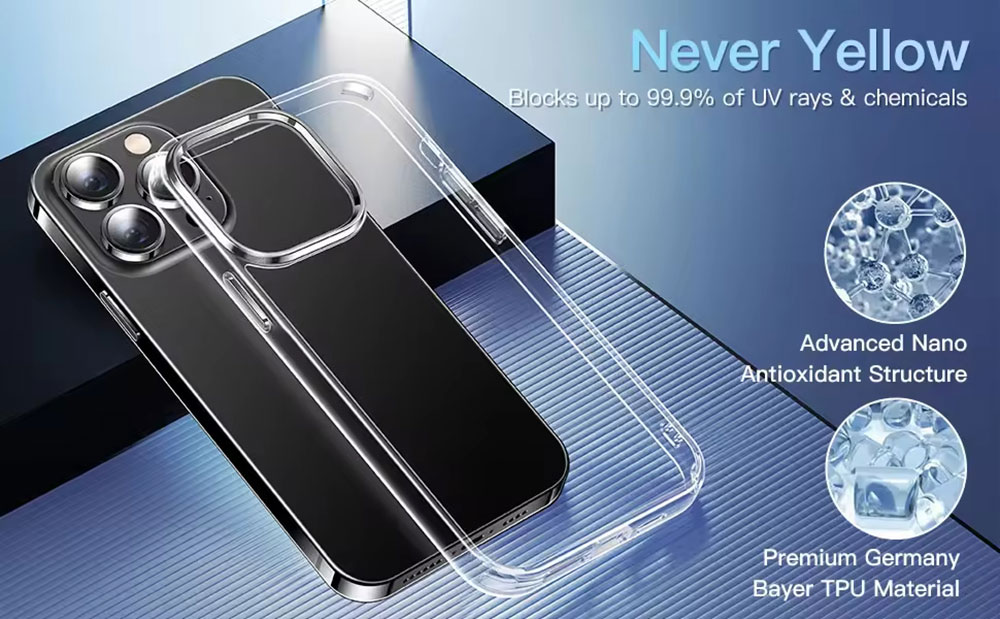 Laudtec Soft TPU Smart Phone Cover Clear Back Cover Transparent Cellphone Case for Iphone 13 Pro Max 14 Pro Max PC TPU Case