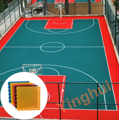 Durable Portable FIBA Approved Tiles Plastic PP Outside Tennis Court Flooring