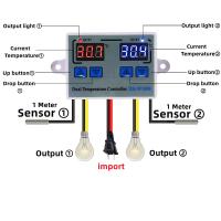 Controlador duplo Electric Heating 220V do termômetro do diodo emissor de luz Digital