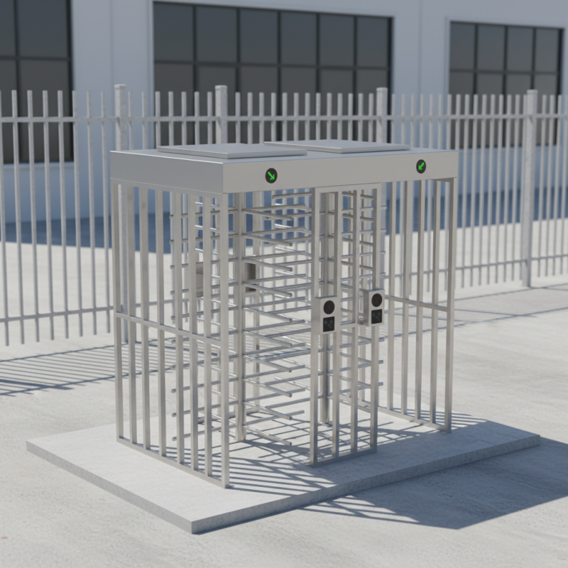 Full Height Turnstile Gate Ideal for Integration with Electronic Access Systems to Enhance Security and User Convenience